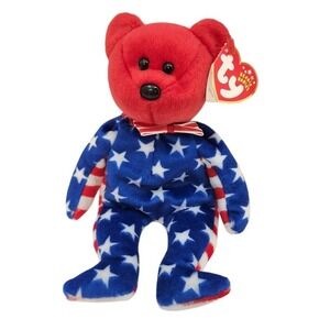 Ty Beanie Babies Liberty‎ The Bear - red face